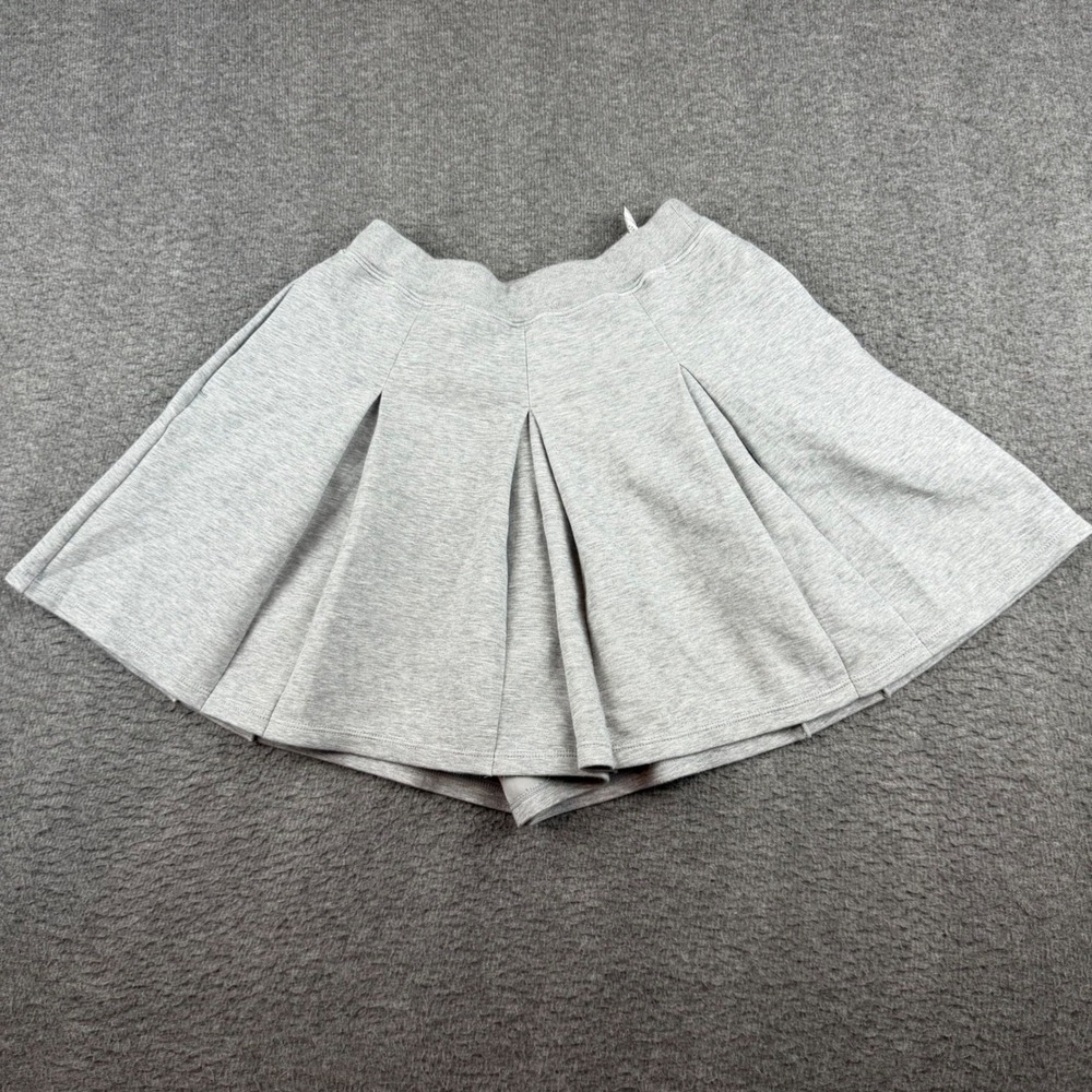 Uniqlo Skort Kids 160 Gray Pleated Jersey Knit Active Skirt Shorts 466050